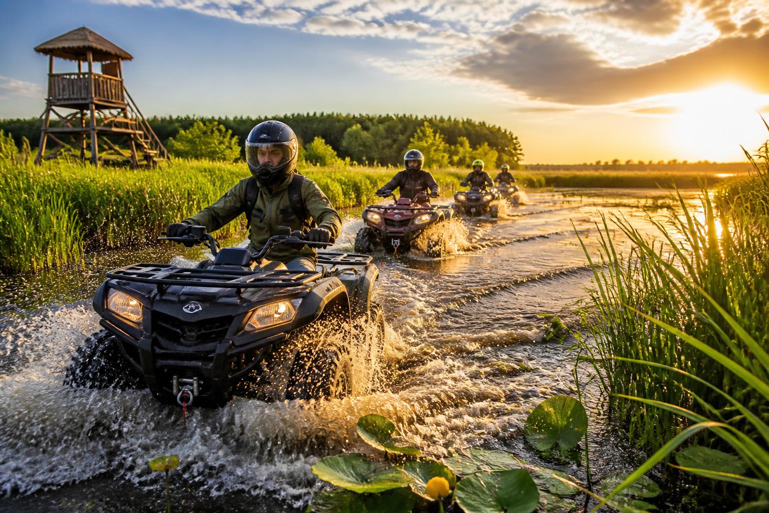 Quad ATV a Tisza-tó vízpartján